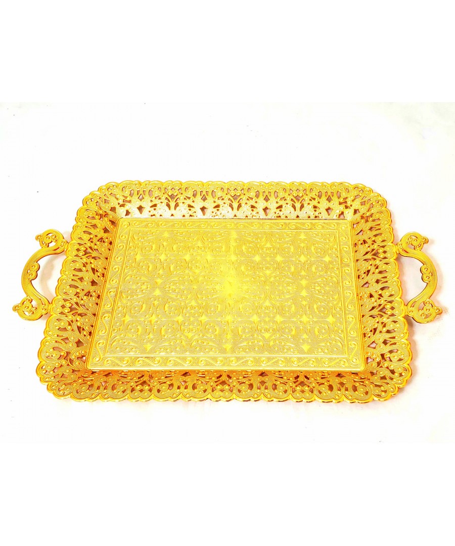 Metal Serving Tray - Gold