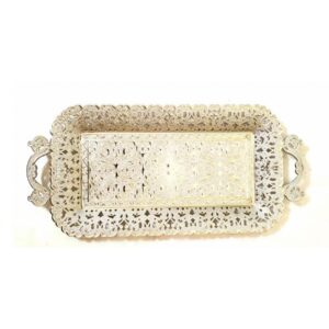Metal Serving Tray  -  Silver
