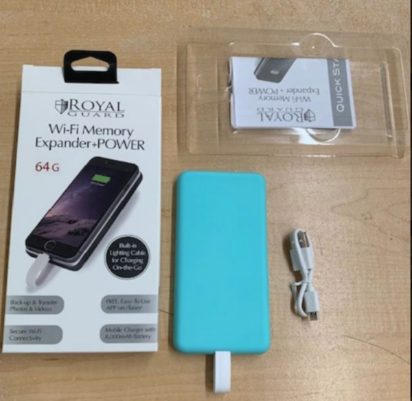 Royal Guard 64 GB Wi-Fi Memory Expander with Built-In 8,000 mAh Power Bank - Image 3