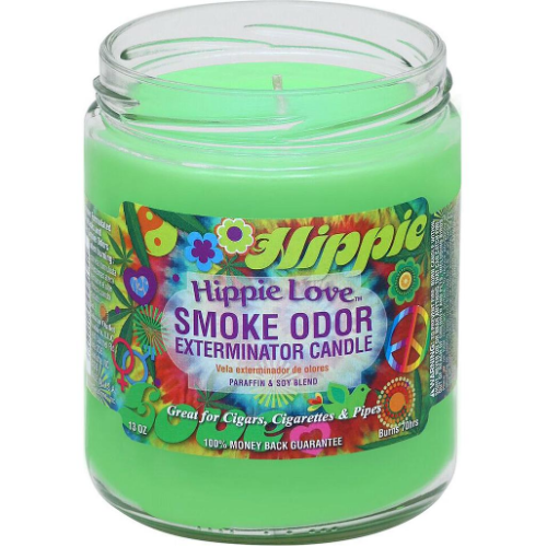 SMOKE ODOR CANDLE 13OZ HIPPIE LOVE (BDL-2527M)