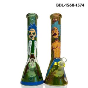 14in METALLIC Hand Painted R&M Bong (BDL-1568-1574)