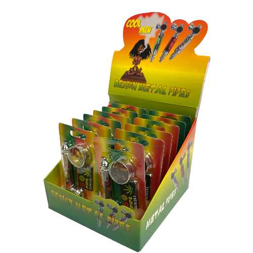 12pcs Metal Pipes w Grinder Display (BDL-HP-GD-2IN1)
