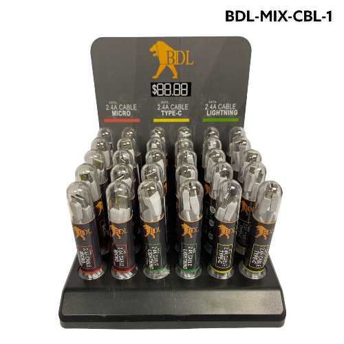 BDL 2.4A Charging Cables Mix Display (BDL-MIX-CBL-1)
