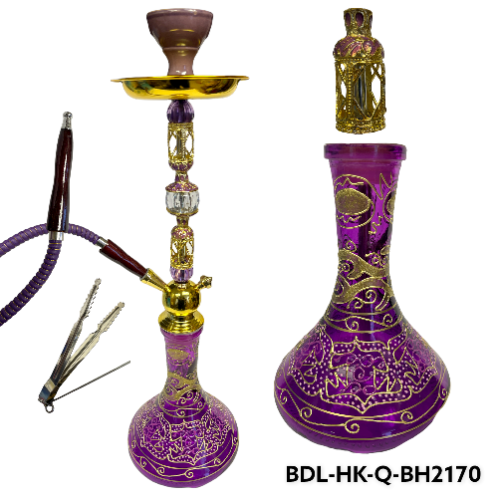Large Golden Hookah - (BDL-HK-Q-BH-2170)