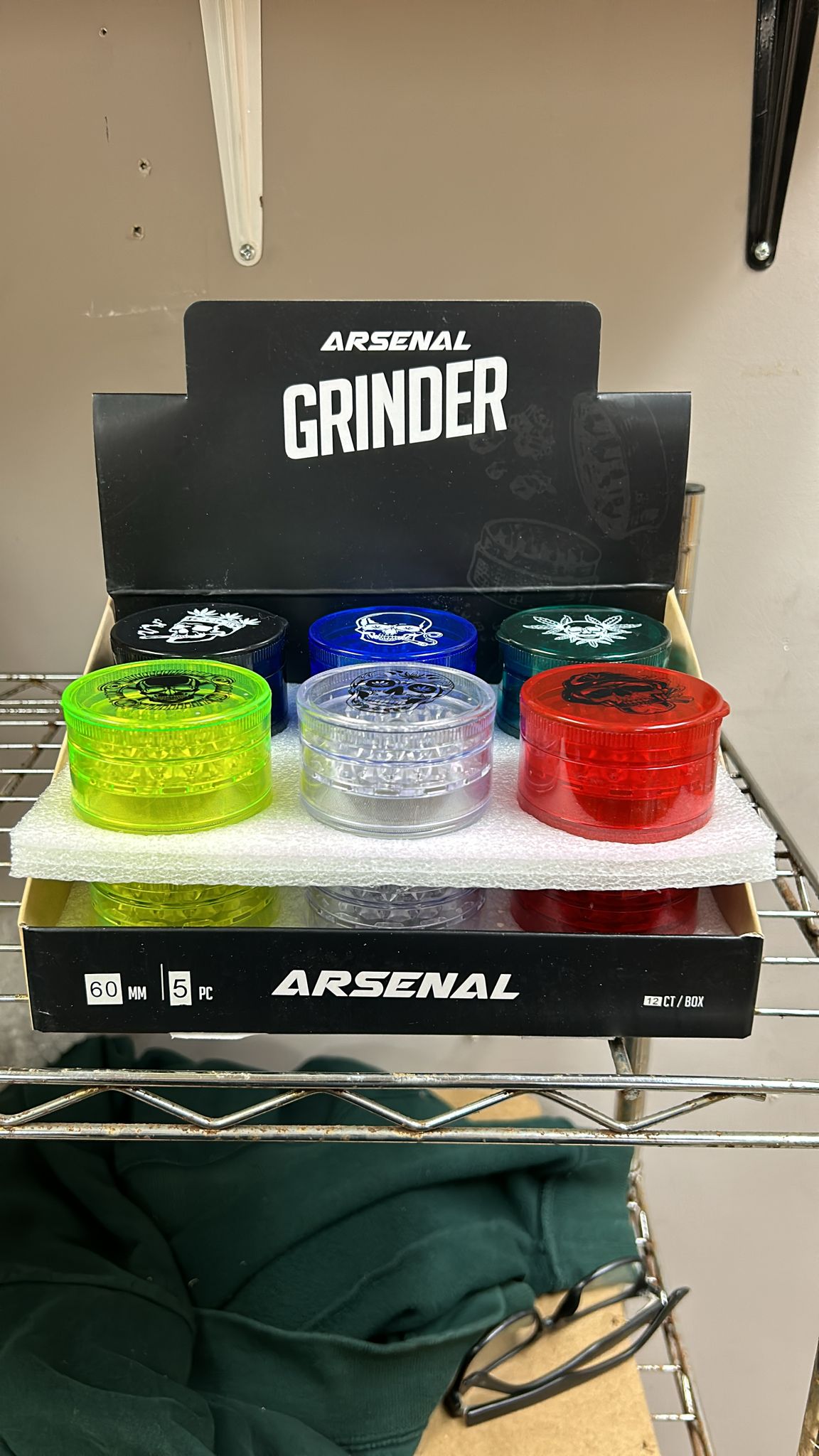 Arsenal Clear Neon 55mm 5pcs Acrylic Grinder - BDL-ARS-55-MM-G